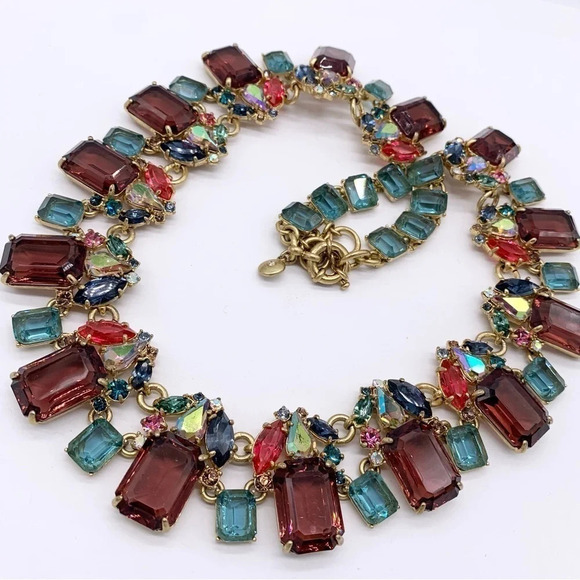 J. Crew Jewel-Tone Multi-Color Collar Necklace - Picture 2 of 5
